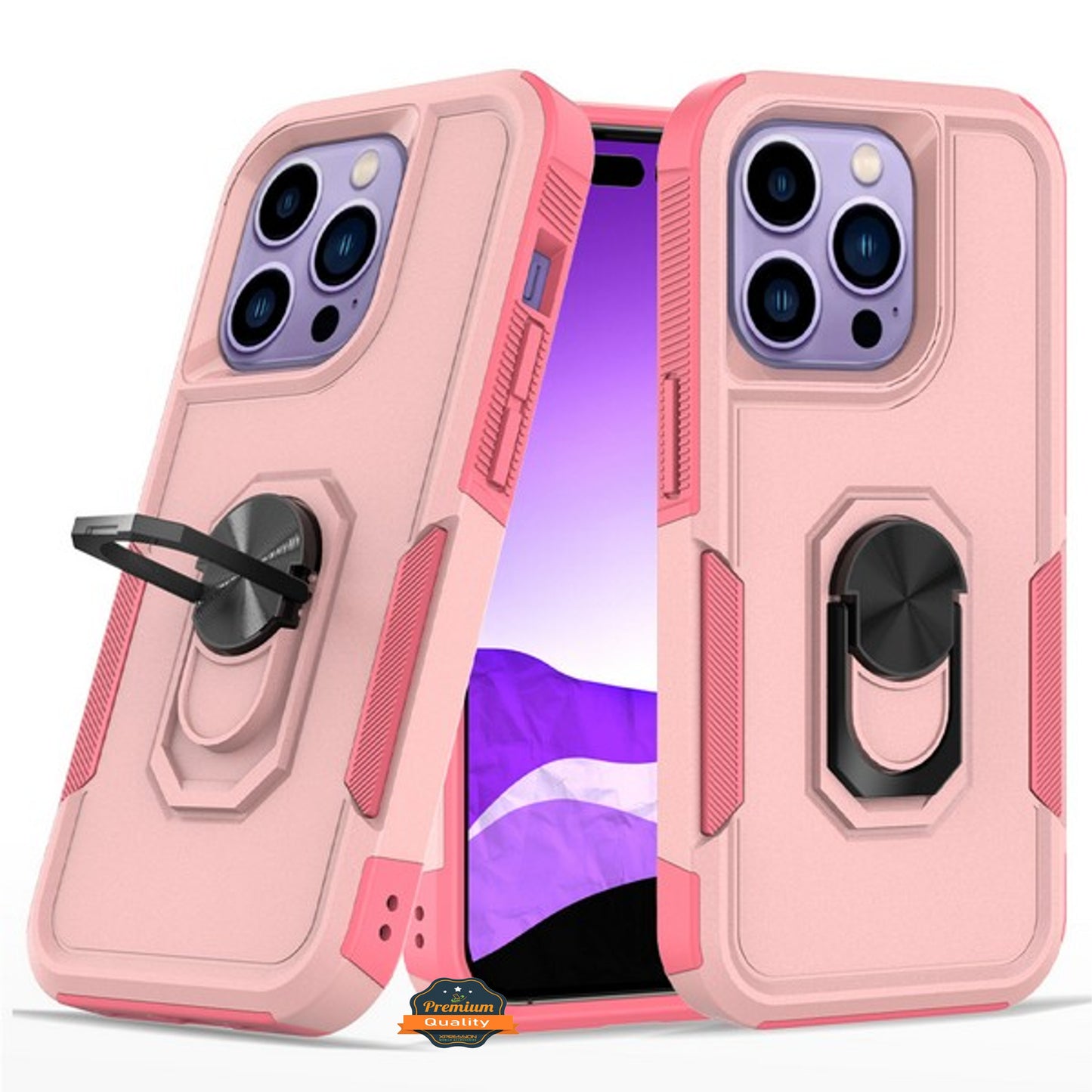 For Apple iPhone 14 /Plus Pro Max Heavy Duty Hybrid Rugged 2in1 Shockproof Protective with Magnetic Ring Stand Holder  Phone Case Cover