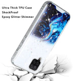 For Samsung Galaxy A42 5G Pattern Clear Design Transparent Glitter Bling Hybrid Plastic Hard Back TPU Bumper Rubber  Phone Case Cover
