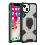For Apple iPhone 13 Pro (6.1") Clear Silicone Shockproof Tuff Hybrid Protection Cover Transparent TPU with Magnetic Ring Kickstand  Phone Case Cover