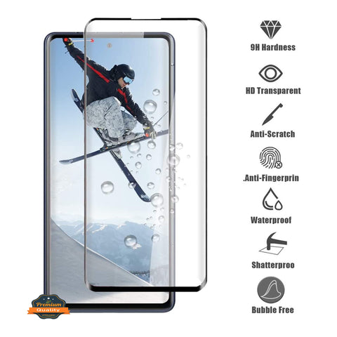For Motorola Moto Edge (2022) Screen Protector Tempered glass Protective Film [3D Curved Full Coverage] [9H Hardness] [Case Friendly] Clear Black Screen Protector
