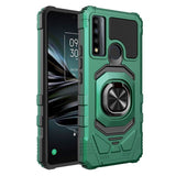 For Samsung Galaxy A03S Hybrid Magnetic Car Mount Ring Kickstand Stand Holder Full-Body Armor Hard Protective Green Phone Case Cover