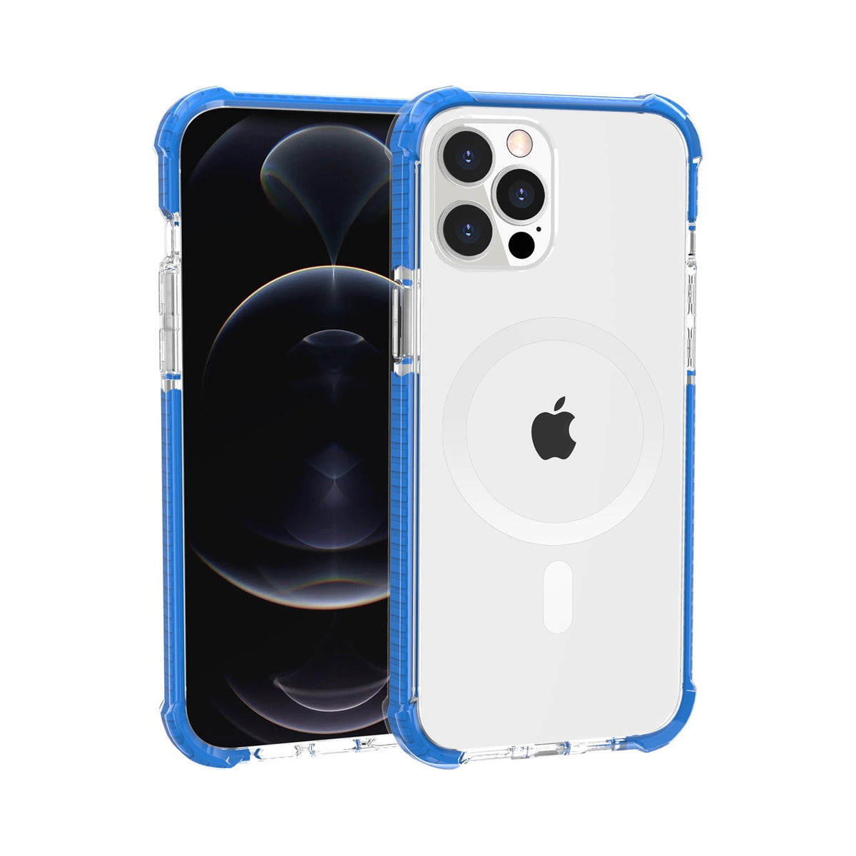For Apple iPhone 14 Plus (6.7") Hybrid Acrylic Transparent Hard PC + TPU Color Frame Bumper Compatible with MagSafe  Phone Case Cover