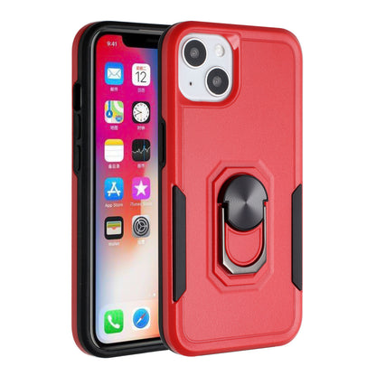 For Apple iPhone 14 Plus (6.7") Hybrid Tough Strong Dual Layer PC TPU with Magnetic Ring Stand Heavy-Duty Armor Design  Phone Case Cover
