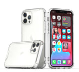 For Apple iPhone 13 Pro Max (6.7") Colored Shockproof Transparent Hard PC + Rubber TPU Hybrid Bumper Shell Thin Slim Protective  Phone Case Cover
