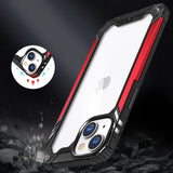 For Apple iPhone 11 (6.1") Metal Frame Transparent Hybrid Rubber TPU + Hard PC Color Bumper Frame Shockproof  Phone Case Cover