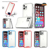For Apple iPhone 13 Pro (6.1") Colored Shockproof Transparent Hard PC + Rubber TPU Hybrid Bumper Shell Thin Slim Protective  Phone Case Cover