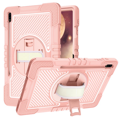 Case for Samsung Galaxy Tab A8 10.5 inch (2022) Hybrid 3in1 Multi-Functional Tablet Case with Hand, Shoulder Strap, Pencil & Stand Holder Rose Gold Tablet Cover