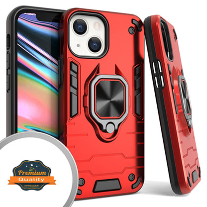 For Apple iPhone 14 (6.1") Military Grade Protection Heavy Duty Armor Shockproof with 360 Ring Kickstand Stand Holder  Phone Case Cover