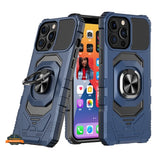 For Apple iPhone 14 Plus (6.7") Armor Hybrid Stand Ring TPU Rugged Protective [Military-Grade] Magnetic Car Ring Holder  Phone Case Cover
