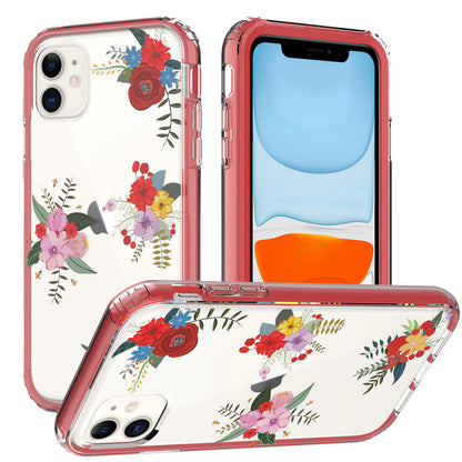 For Apple iPhone 14 (6.1") Beautiful Design 3 in 1 Hybrid Triple Layer Armor Hard PC Plastic Rubber TPU Frame  Phone Case Cover