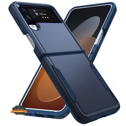 For Samsung Galaxy Z Flip 4 5G Hybrid Bumper Rugged Dual Layer Hard PC TPU Heavy-Duty Military-Grade Rubber Protective  Phone Case Cover