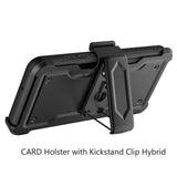 For Motorola Moto G 5G 2022 Armor Belt Clip with Credit Card Holder ID Slot, Holster, Kickstand Full Body Heavy Duty Hybrid  Phone Case Cover