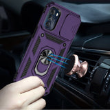 For Apple iPhone SE 3 (2022) SE/8/7 Case with Stand, Camera Lens Protection & 360° Rotate Ring, Shockproof, Soft Bumper Purple Phone Case Cover