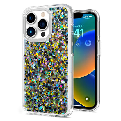 For Apple iPhone SE 3 (2022) SE 2nd/8/7 Colorful Glitter Bling Sparkle Epoxy Glittering Shining Hybrid Hard PC TPU  Phone Case Cover