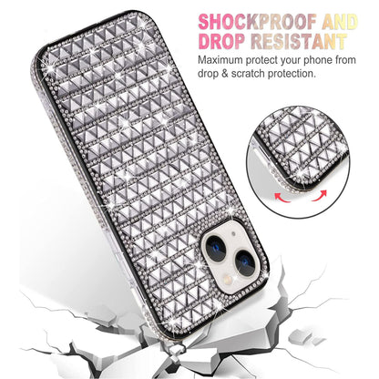 For Samsung Galaxy S22 Diamonds Sparkle 3D Crystal Glitter Bling Shiny Rhinestone Hybrid Bumper Hard Protective  Phone Case Cover
