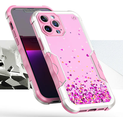 For Apple iPhone 14 Pro Max (6.7") Fashion Design Shockproof Hybrid Stylish Pattern Heavy Duty Rubber Armor  Phone Case Cover