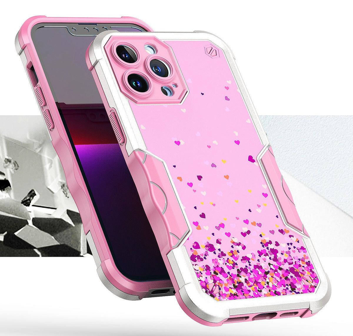 For Apple iPhone 14 Plus (6.7") Fashion Design Shockproof Hybrid Stylish Pattern Heavy Duty TPU Rubber Armor  Phone Case Cover