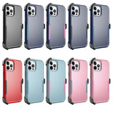 For Apple iPhone 13 / Pro Max Heavy Duty Cases with Rotatable Holster Kickstand Belt Clip Combo Hard PC + TPU Rugged Hybrid Bumper  Phone Case Cover