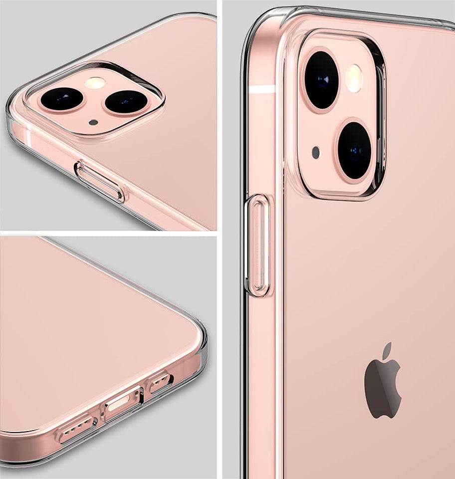 For Apple iPhone 14 Plus (6.7") Transparent Acrylic TPU Hybrid Cushion Rigid Shock Protection Rubber Bumper Hard Back  Phone Case Cover