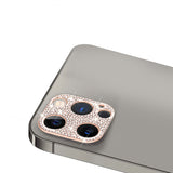 For Apple iPhone 14 Pro (6.1") Camera Lens Zinc Alloy With Diamond Bling Glitter Lens Protective Camera Decoration Rose Gold