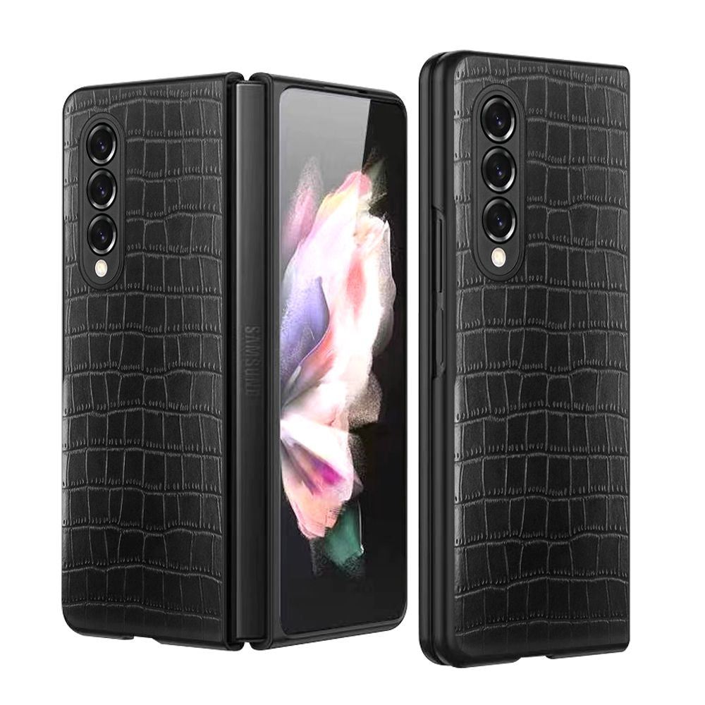 For Samsung Galaxy Z Fold 4 5G Ultra Slim Thin PU Leather Flip Snap On Hybrid Shockproof TPU PC Hard Shell Durable  Phone Case Cover