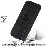 For Samsung Galaxy S22 /Plus Ultra Hybrid Cases with Slide Camera Lens Cover and Ring Holder Kickstand Rugged Dual Layer Heavy Duty  Phone Case Cover