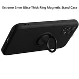 For Samsung Galaxy A73 5G Slim Silicone Soft Rubber Hybrid with Ultra-Thick Ring Magnetic Stand Holder Car Mount Supported Hard Protective  Phone Case Cover