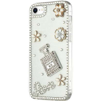For Apple iPhone XR Bling Clear Crystal 3D Full Diamonds Luxury Sparkle Transparent Rhinestone Hybrid Bumper  Phone Case Cover