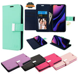 For Boost Mobile Celero 5G luxurious PU leather Wallet 6 Card Slots folio with Wrist Strap & Kickstand Pouch Flip Shockproof  Phone Case Cover