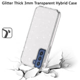 For Samsung Galaxy S22 /Plus Ultra Transparent Crystal Glitter Shiny Sparkle Bling TPU Rubber Hard PC Hybrid Armor Frame Shockproof  Phone Case Cover