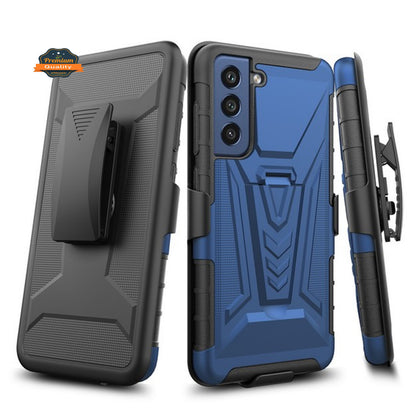 For Samsung Galaxy S22 Plus Hybrid Armor Kickstand with Swivel Belt Clip Holster Heavy Duty Defender Shockproof Rugged  Phone Case Cover