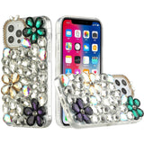 For Apple iPhone SE 3 (2022) SE/8/7 Bling Clear Crystal 3D Full Diamonds Luxury Sparkle Rhinestone Hybrid Green/ Gold/ Purple Phone Case Cover