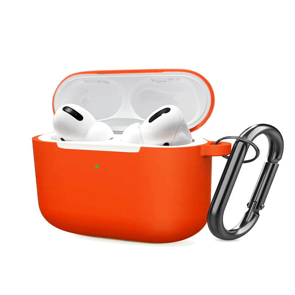 For Apple AirPods Pro 2 (2022) Thick Silicone Skin Rubber Soft TPU with Attached Topper & Keychain Hook Anti-Lost Dust-Proof & Shock Resistant  Phone Case Cover