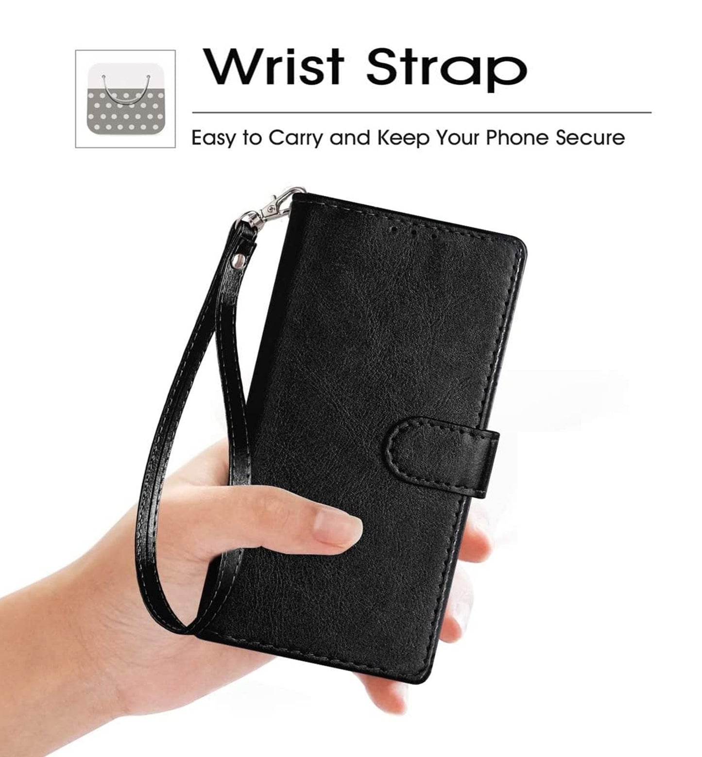For Samsung Galaxy S20 FE /Fan Edition 5G Leather Wallet Case with Credit Card Holder Storage Kickstand & Magnetic Flip Black Phone Case Cover