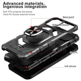For Cricket Icon 4 Armor Hybrid Stand Ring Hard TPU Rugged Protective [Military-Grade] Magnetic Car Ring Holder Black