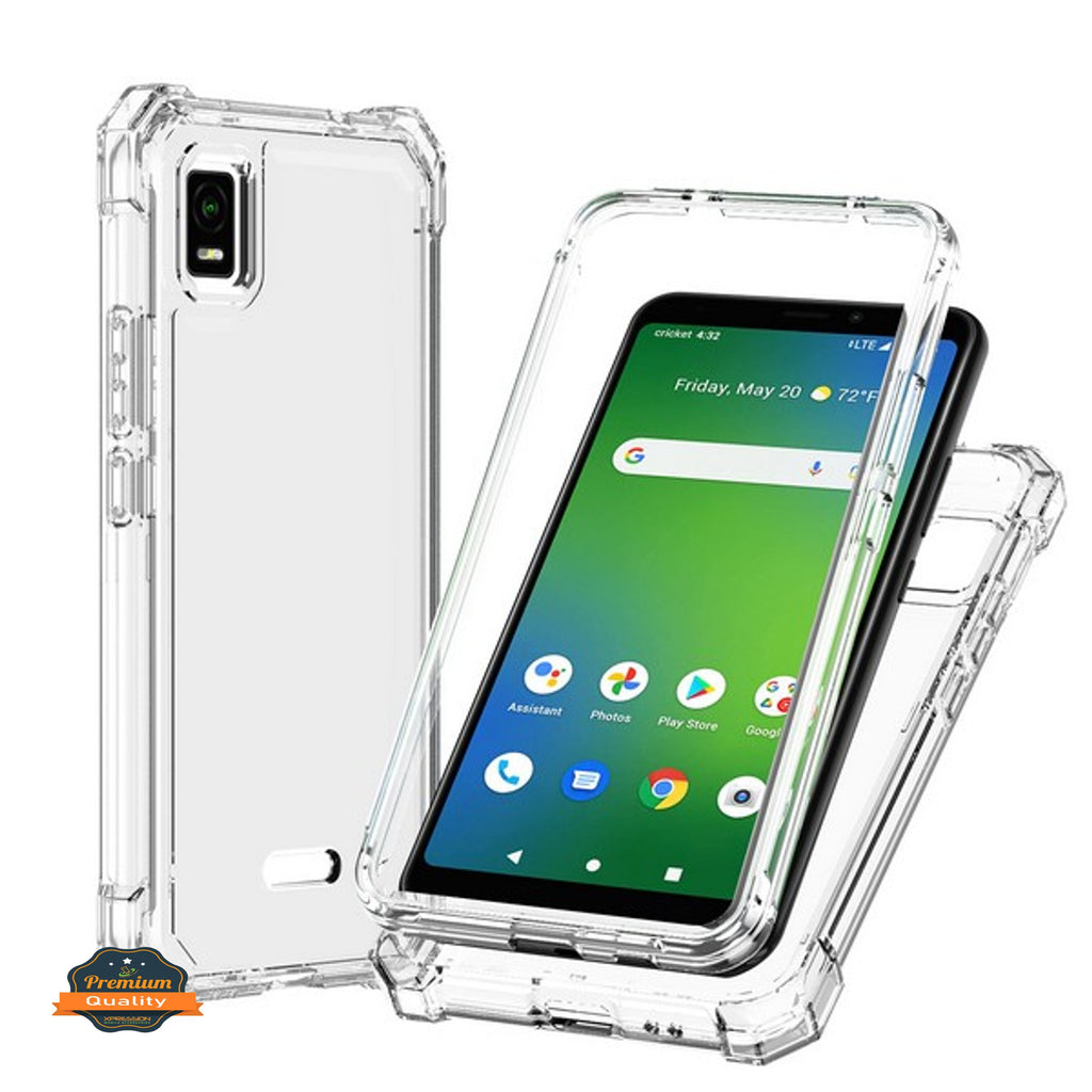 For Cricket Vision Plus 2022 Hybrid 2in1 Front Bumper Frame Cover Square Edge Shockproof TPU + Hard PC Heavy Duty  Phone Case Cover