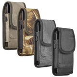 Universal Vertical Nylon Cell Phone Holster Case with Dual Credit Card Slots, Belt Clip Pouch and Belt Loop for Apple iPhone Samsung Galaxy LG Moto All Mobile phones Size 6.3" Universal Nylon [Camo Print]