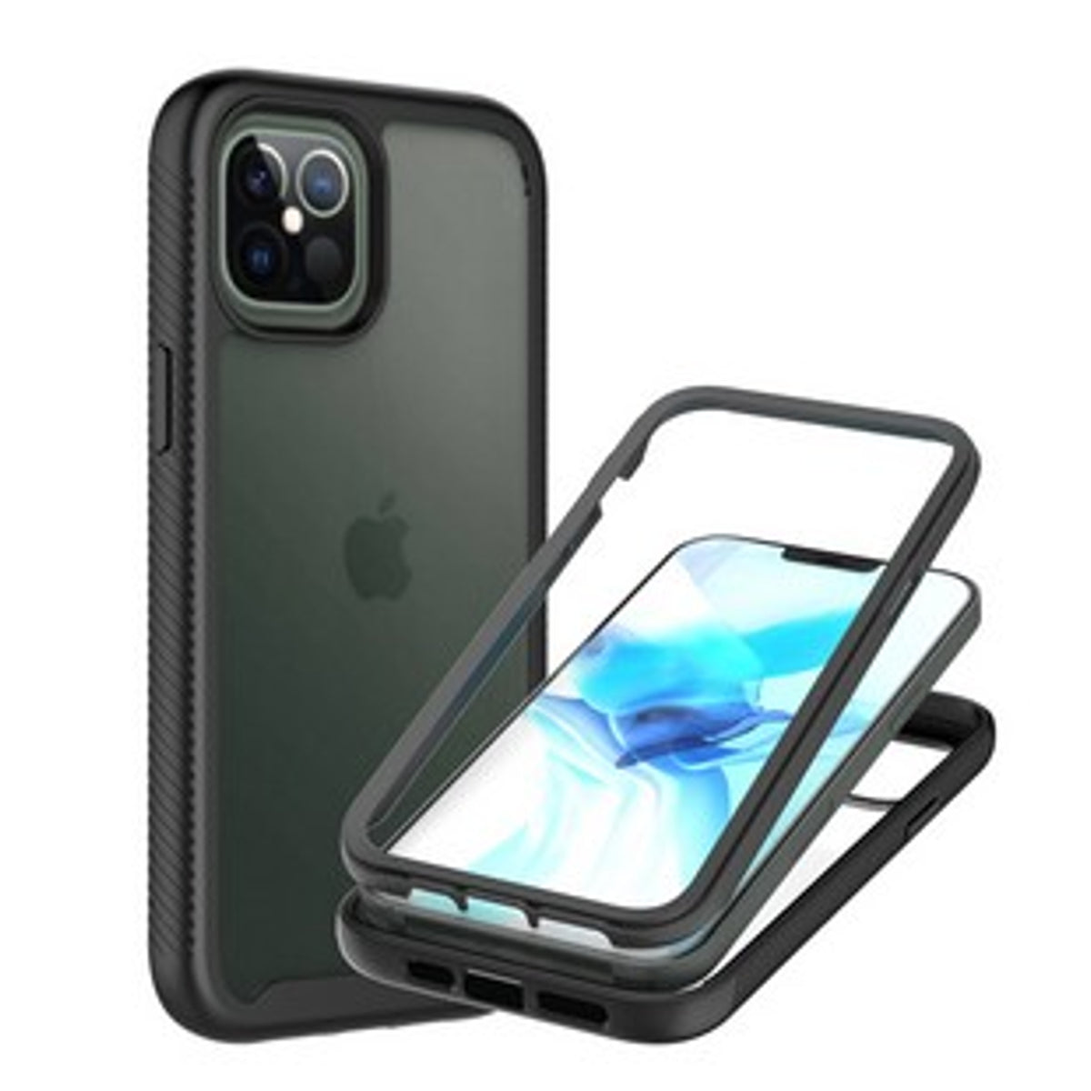 For Samsung Galaxy A23 5G Frame Armor Slim Hybrid Double Layer Hard PC + TPU Transparent Back Rugged Shockproof Clear / Black Phone Case Cover