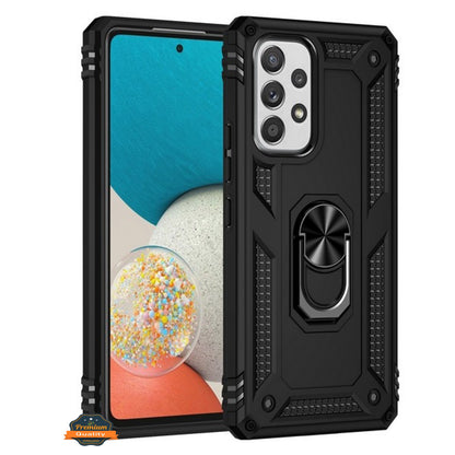 For Samsung Galaxy A23 5G Shockproof Hybrid Dual Layer PC + TPU with Ring Stand Metal Kickstand Heavy Duty Armor Shell  Phone Case Cover