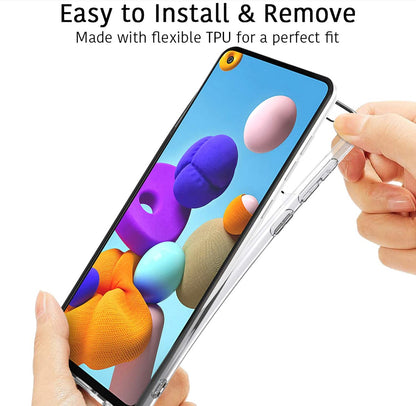 For Samsung Galaxy A23 5G Premium Hybrid Soft Silicone Gummy TPU Gel Candy Skin Flexible Skinny Slim Thin Protector Clear Phone Case Cover