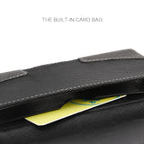 For Nokia C200 Horizontal Universal Pouch Case PU Leather Cell Phone Holster with Belt Clip and Card Slot Pocket Cover [Black]