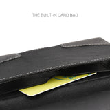 For Samsung Galaxy A23 5G Horizontal Universal Pouch Case PU Leather Cell Phone Holster with Belt Clip and Card Slot Pocket Cover (Size 6.3") [Black]
