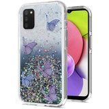For Samsung Galaxy A53 5G Butterflies Glitter Bling Shiny Sparkle Glittering Flake Hybrid Hard PC TPU Silicone Slim  Phone Case Cover