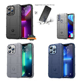 For OnePlus 10 Pro 5G Rugged Shield Hybrid TPU Thick Solid Rough Armor Tactical Matte Grip Silicone Texture Anti-Drop  Phone Case Cover