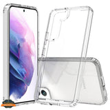 For Samsung Galaxy S22+ Plus Crystal HD Clear Transparent Back Panel + TPU Bumper Hybrid Thin Slim Hard Shockproof Defender  Phone Case Cover