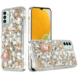 For Samsung Galaxy A13 5G Bling Crystal 3D Full Diamonds Luxury Sparkle Transparent Rhinestone Glitter Hybrid Bumper  Phone Case Cover