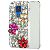 For Samsung Galaxy S21 Plus Bling Clear Crystal 3D Full Diamonds Luxury Sparkle Rhinestone Hybrid Protective Gold/ Pink/ Red Phone Case Cover