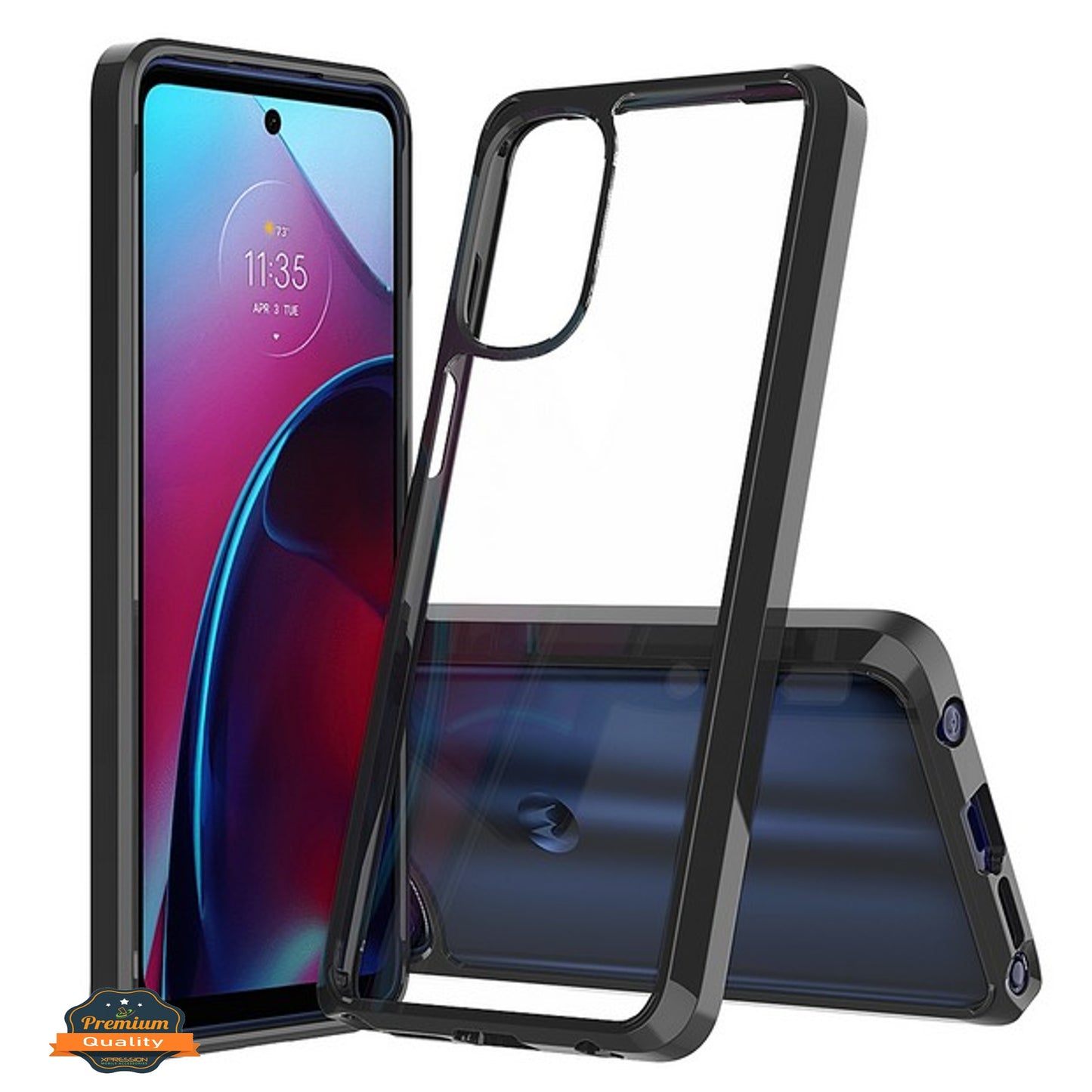 For Motorola Moto G 5G 2023 Crystal HD Clear Back Panel + TPU Bumper Frame Hybrid Thin Slim Hard Shockproof Defender  Phone Case Cover