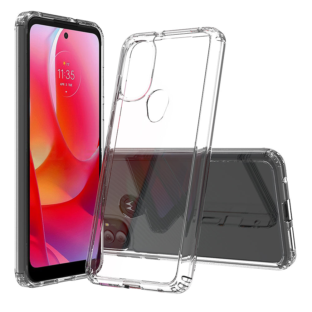 For Motorola Moto G Power 2022 Hybrid Transparent Clear Acrylic Back Hard PC & Soft TPU Full Protective Bumper Shock-Absorb  Phone Case Cover