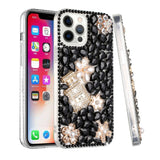 For Apple iPhone 13 (6.1") Bling Clear Crystal 3D Full Diamonds Luxury Sparkle Rhinestone Hybrid Protective  Phone Case Cover
